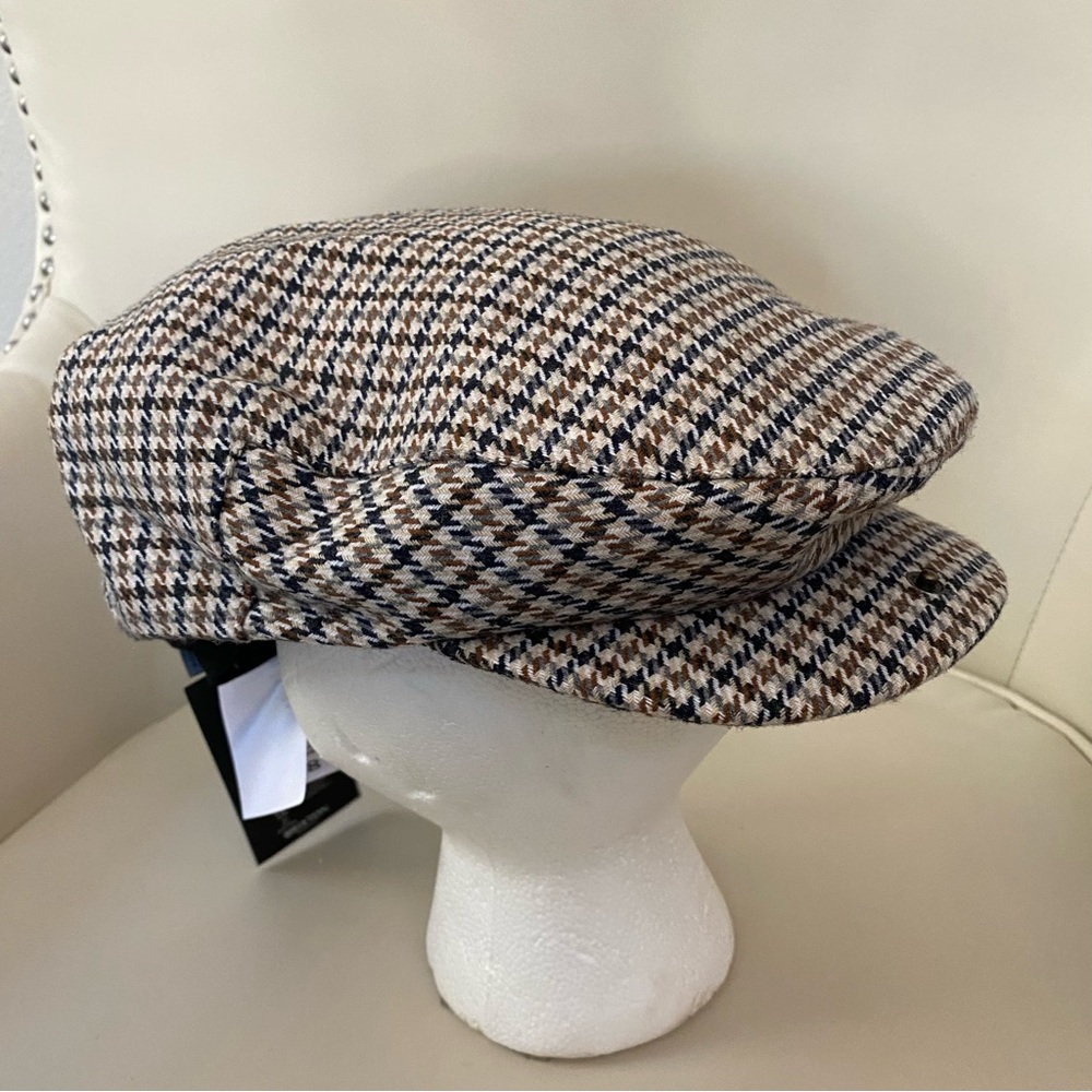 New with tag Brixton Hooligan houndstooth pattern hat size L